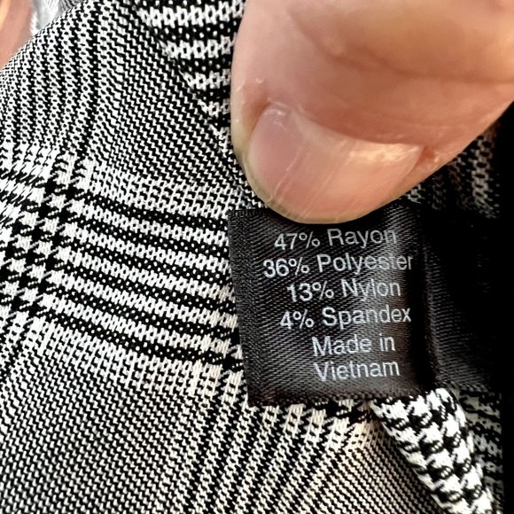 Lane Bryant Black White Plaid One Button Notched Lapel Bryant Blazer Size 22 - Picture 6 of 7